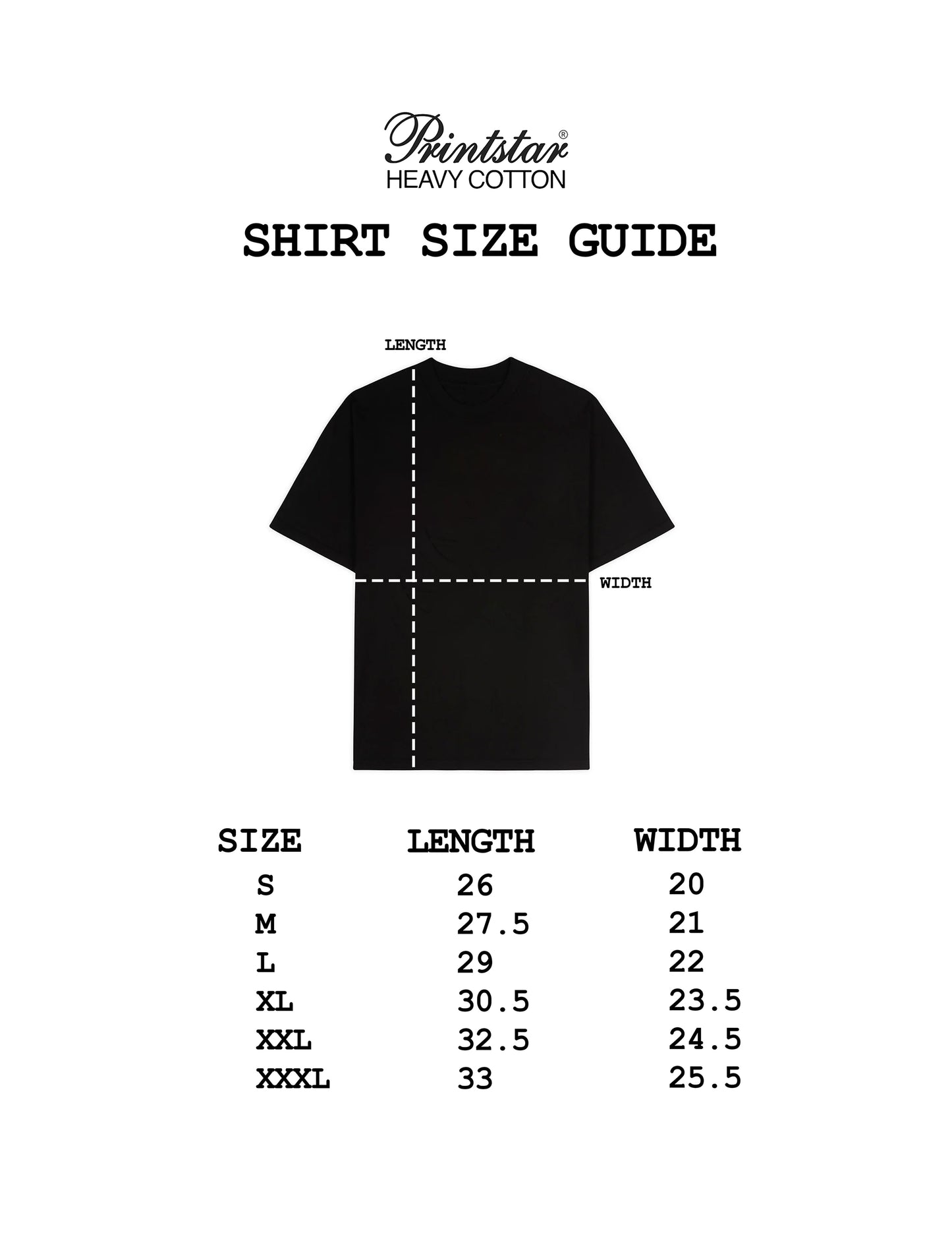 Hysteria x Barrio Bounce size chart