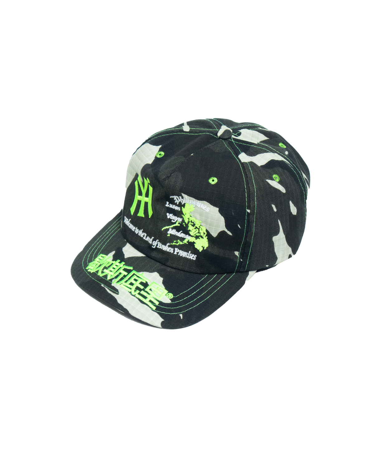 HY Souvenir 5 Piece Cap - Black/Neon